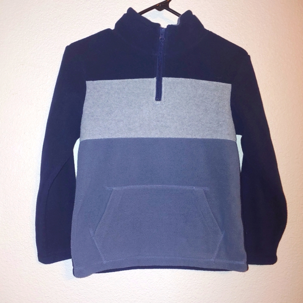 Boys 7/8 high neck fleece top Popover colorblock